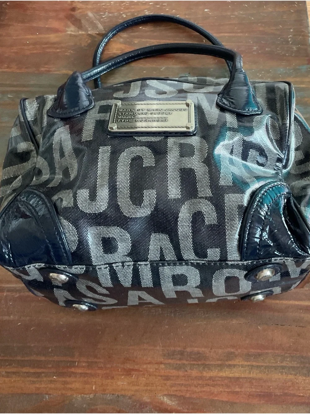 Marc by Marc Jacobs Monogram Coated Canvas Satchel - Deep Blue
